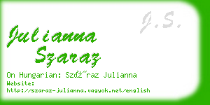 julianna szaraz business card